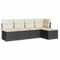 vidaXL Set de muebles de jardín 5 pzas y cojines ratán sintético negro