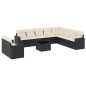 vidaXL Set de sofás de jardín 11 pzas y cojines ratán sintético negro vidaXL Set de sofás de jardín 11 pzas y cojines ratán sintético negro
