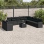 vidaXL Set de sofás de jardín 12 piezas cojines ratán sintético negro vidaXL Set de sofás de jardín 12 piezas cojines ratán sintético negro