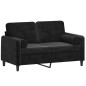 vidaXL Sofá de 2 plazas con cojines terciopelo negro 120 cm vidaXL Sofá de 2 plazas con cojines terciopelo negro 120 cm