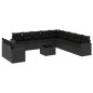 vidaXL Set de sofás de jardín 12 piezas cojines ratán sintético negro vidaXL Set de sofás de jardín 12 piezas cojines ratán sintético negro