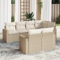 vidaXL Set sofás de jardín 7 piezas y cojines ratán sintético beige vidaXL Set sofás de jardín 7 piezas y cojines ratán sintético beige