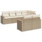 vidaXL Set sofás de jardín 7 piezas y cojines ratán sintético beige vidaXL Set sofás de jardín 7 piezas y cojines ratán sintético beige
