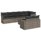 vidaXL Set de muebles de jardín 9 pzas y cojines ratán sintético gris vidaXL Set de muebles de jardín 9 pzas y cojines ratán sintético gris
