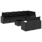 vidaXL Set de sofás de jardín 8 piezas y cojines ratán sintético negro vidaXL Set de sofás de jardín 8 piezas y cojines ratán sintético negro
