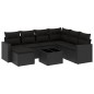 vidaXL Set de sofás de jardín 8 piezas y cojines ratán sintético negro