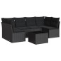 vidaXL Set de comedor de jardín 7 pzas y cojines ratán sintético negro vidaXL Set de comedor de jardín 7 pzas y cojines ratán sintético negro