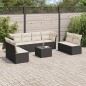 vidaXL Set de sofás de jardín 8 piezas y cojines ratán sintético negro vidaXL Set de sofás de jardín 8 piezas y cojines ratán sintético negro