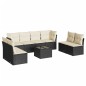 vidaXL Set de sofás de jardín 8 piezas y cojines ratán sintético negro vidaXL Set de sofás de jardín 8 piezas y cojines ratán sintético negro