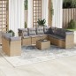 vidaXL Juego de sofás jardín con cojines beige 10 pzas ratán sintético vidaXL Juego de sofás jardín con cojines beige 10 pzas ratán sintético