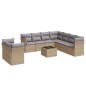 vidaXL Juego de sofás jardín con cojines beige 10 pzas ratán sintético vidaXL Juego de sofás jardín con cojines beige 10 pzas ratán sintético