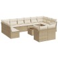 vidaXL Set sofás de jardín con cojines 13 pzas ratán sintético beige vidaXL Set sofás de jardín con cojines 13 pzas ratán sintético beige