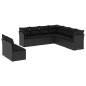 vidaXL Set de sofás de jardín 8 piezas y cojines ratán sintético negro vidaXL Set de sofás de jardín 8 piezas y cojines ratán sintético negro