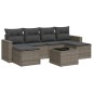 vidaXL Set de sofás de jardín 7 piezas con cojines ratán PE gris vidaXL Set de sofás de jardín 7 piezas con cojines ratán PE gris