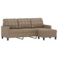 vidaXL Sofá 3 plazas y taburete cuero sintético color capuchino 180 cm vidaXL Sofá 3 plazas y taburete cuero sintético color capuchino 180 cm