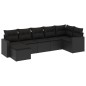 vidaXL Set de comedor de jardín 7 pzas y cojines ratán sintético negro vidaXL Set de comedor de jardín 7 pzas y cojines ratán sintético negro