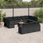 vidaXL Set sofás de jardín 14 pzas con cojines ratán sintético negro vidaXL Set sofás de jardín 14 pzas con cojines ratán sintético negro