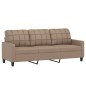 vidaXL Sofá 3 plazas y taburete cuero sintético color capuchino 180 cm vidaXL Sofá 3 plazas y taburete cuero sintético color capuchino 180 cm