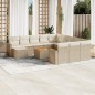 vidaXL Set sofás de jardín con cojines 13 pzas ratán sintético beige vidaXL Set sofás de jardín con cojines 13 pzas ratán sintético beige