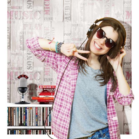 Noordwand Papel de pared Urban Friends & Coffee Wooden Planks blanco