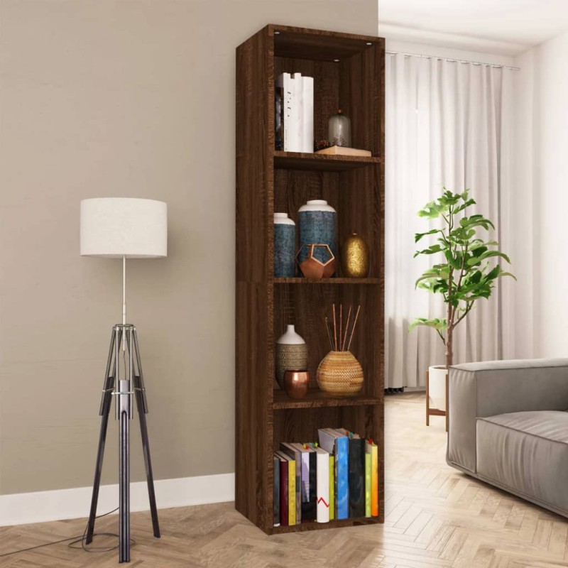 vidaXL Estantería/mueble TV contrachapada marrón roble 36x30x143 cm vidaXL Estantería/mueble TV contrachapada marrón roble 36x30x143 cm
