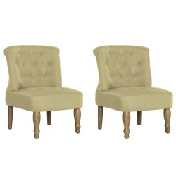vidaXL Sillas de estilo francés 2 unidades tela verde