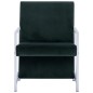vidaXL Sillón con patas cromadas terciopelo verde oscuro vidaXL Sillón con patas cromadas terciopelo verde oscuro