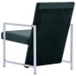 vidaXL Sillón con patas cromadas terciopelo verde oscuro vidaXL Sillón con patas cromadas terciopelo verde oscuro