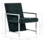 vidaXL Sillón con patas cromadas terciopelo verde oscuro vidaXL Sillón con patas cromadas terciopelo verde oscuro