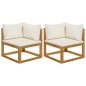 vidaXL Sofás modulares de esquina con cojines 2 uds madera de acacia vidaXL Sofás modulares de esquina con cojines 2 uds madera de acacia