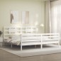 vidaXL Estructura de cama con cabecero madera maciza blanco 200x200 cm vidaXL Estructura de cama con cabecero madera maciza blanco 200x200 cm