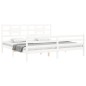 vidaXL Estructura de cama con cabecero madera maciza blanco 200x200 cm vidaXL Estructura de cama con cabecero madera maciza blanco 200x200 cm