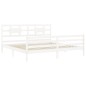 vidaXL Estructura de cama con cabecero madera maciza blanco 200x200 cm vidaXL Estructura de cama con cabecero madera maciza blanco 200x200 cm