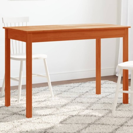 vidaXL Mesa de comedor madera maciza de pino marrón cera 110x55x75 cm