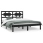 vidaXL Estructura de cama de madera maciza de pino negra 200x200 cm