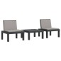 vidaXL Juego muebles de jardín 3 piezas y cojines PP gris antracita vidaXL Juego muebles de jardín 3 piezas y cojines PP gris antracita