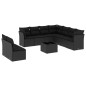 vidaXL Set de sofás de jardín 10 pzas cojines ratán sintético negro vidaXL Set de sofás de jardín 10 pzas cojines ratán sintético negro