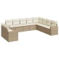 vidaXL Juego de sofás jardín con cojines beige 10 pzas ratán sintético vidaXL Juego de sofás jardín con cojines beige 10 pzas ratán sintético