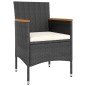 vidaXL Set comedor jardín 5 pzas ratán sintético vidrio templado negro vidaXL Set comedor jardín 5 pzas ratán sintético vidrio templado negro