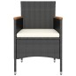 vidaXL Set comedor jardín 5 pzas ratán sintético vidrio templado negro vidaXL Set comedor jardín 5 pzas ratán sintético vidrio templado negro