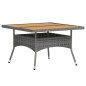 vidaXL Set de comedor jardín 5 pzas ratán sintético madera acacia gris