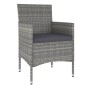 vidaXL Set comedor jardín 5 pzas ratán sintético vidrio templado gris vidaXL Set comedor jardín 5 pzas ratán sintético vidrio templado gris