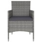 vidaXL Set comedor jardín 5 pzas ratán sintético vidrio templado gris vidaXL Set comedor jardín 5 pzas ratán sintético vidrio templado gris