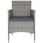 vidaXL Set comedor jardín 5 pzas ratán sintético vidrio templado gris