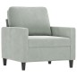 vidaXL Sillón con taburete terciopelo gris claro 60 cm vidaXL Sillón con taburete terciopelo gris claro 60 cm