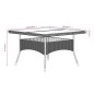 vidaXL Set comedor jardín 5 pzas ratán sintético vidrio templado gris