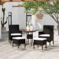 vidaXL Juego de muebles de jardín de 5 piezas ratán sintético negro