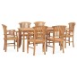 vidaXL Conjunto de comedor para jardín 7 piezas madera maciza de teca