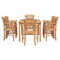 vidaXL Conjunto de comedor para jardín 7 piezas madera maciza de teca
