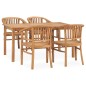 vidaXL Conjunto de comedor para jardín 5 piezas madera maciza de teca vidaXL Conjunto de comedor para jardín 5 piezas madera maciza de teca
